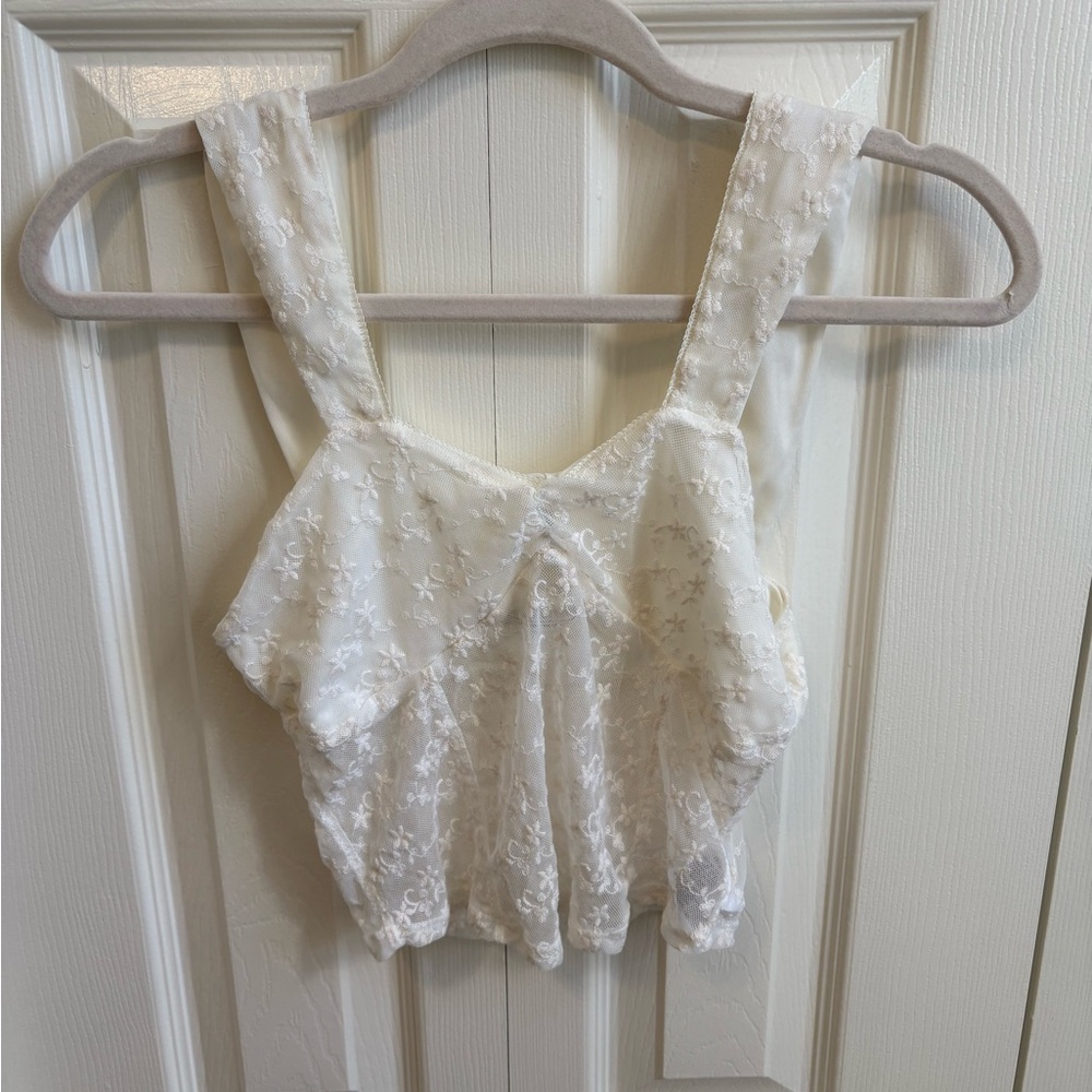 Kimchi Blue Cream Lace Crop Top